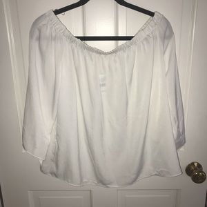 Off the shoulder white blouse